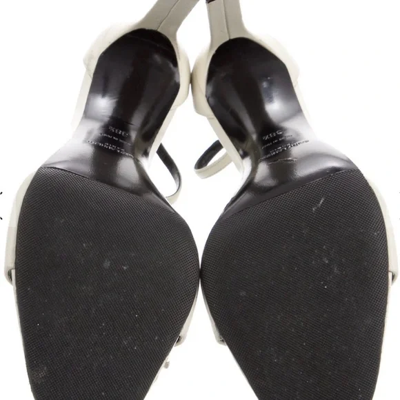 Saint Laurent White Leather Ankle-Strap Stiletto Sandals - Picture 5 of 5